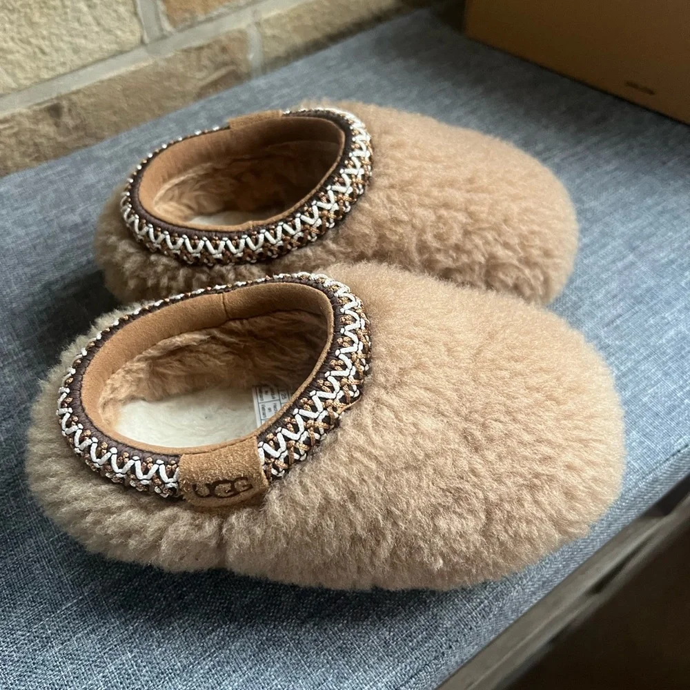 UGG Chestnut Curly Shearling Slip-On Moccasins